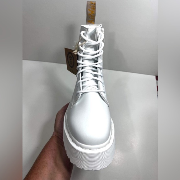 Dr. Martens Unisex Women’s SZ.9/Men’s 8 Vegan Jadon II Platform White Boots New - Picture 8 of 13
